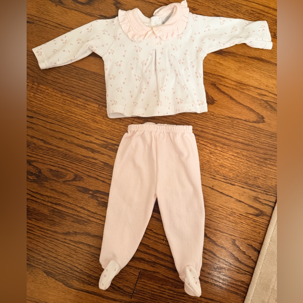 Babidu Flamingo Longsleeve shirt and footie pant set
